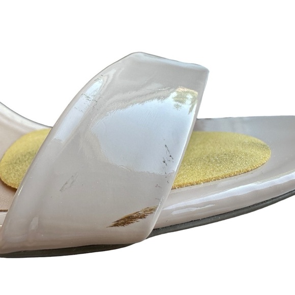 CALL IT SPRING VEGAN ALMOND TOE 4" HIGH HEEL SANDALS STILETTO PATENT NUDE 8 - Picture 16 of 16